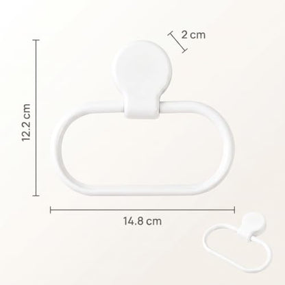 2Pcs White Towel Ring Towel Rack Hand Holder for Bathroom Self Adhesive Non Punching Adhesive Towel Ring Kitchen Cloth Hanger Bath Towel Bars