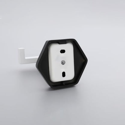 GERZWY White & Black Bathroom Double Towel Hook Stainless Steel Coat/Robe Clothes Hook for Bath Kitchen Modern Hotel Style Wall Mounted 2 Pack - color: White & Black