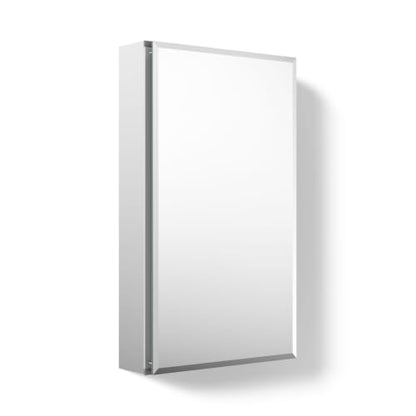 Kohler CB-CLC1526FS Frameless Bathroom Mirror Medicine Cabinet, Single Door, Rectangular Beveled Edge Frame, Bathroom Cabinet Mirror, Adjustable Shelves, 15 in. W x 26 in. H