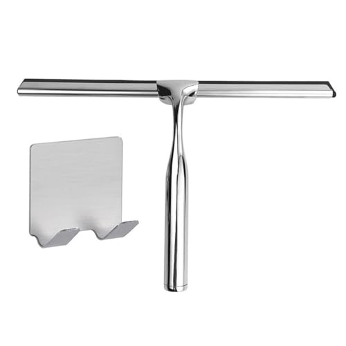 Stainless Steel Shower Scraper Shower Mirror Squeegee Antiskid Handle Corrosion Resistance for Bathroom Tool,Silver,Style B - size: Style B