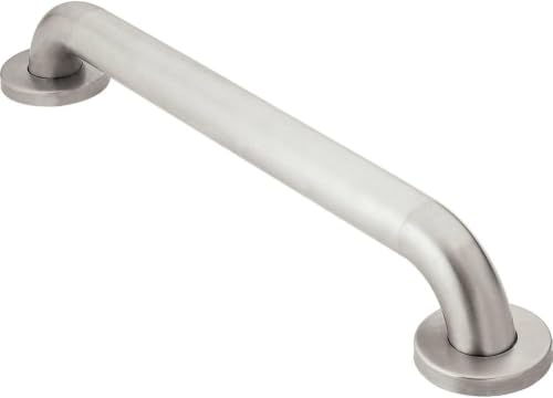 Moen R8912P Bathroom Safety 12-Inch Stainless Steel Bathroom Grab Bar with Concealed Screws, Stainless (Pack of 6) - size: 12 Inch (Pack of 6)