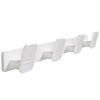 Coat Rack Wall Mount Coat Hooks - White Hook Rack with 4 Hooks Aluminum Wall Rack Hooks for Hanging Coat Hat Bag Towel Hanger Rustproof Coat Holder - color: White, size: Square 4 Hooks 1 Pack