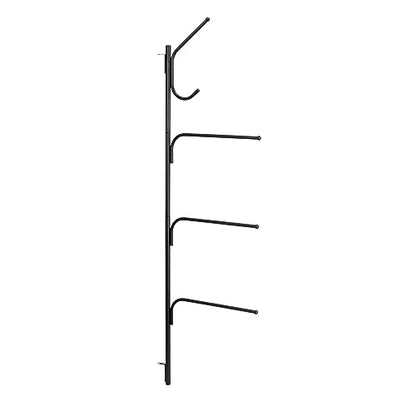 Household Essentials Hinge-It Clutterbuster Steel Valet Family Towel Bar, Black - color: Black