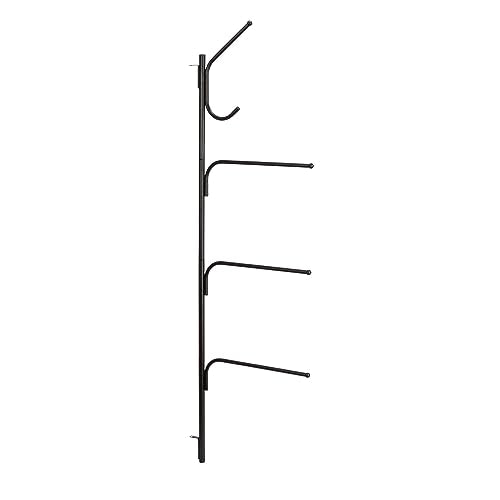 Household Essentials Hinge-It Clutterbuster Steel Valet Family Towel Bar, Black - color: Black