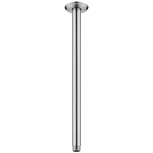 16 Inch Brushed Nickel Ceiling Mount Shower Arm for Rain Shower Head | Shower arm and flange - color: Brushed Nickel, size: 16 Inches