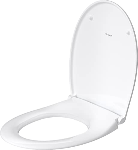 Duravit 0025790000 Universal Toilet seat with Soft Close, with Quick Release, in Oval Shape, Made in EU, urea thermoset, Stainless Steel Hinges, White