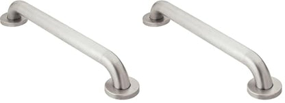 Moen R8912P Bathroom Safety 12-Inch Stainless Steel Bathroom Grab Bar with Concealed Screws, Stainless (Pack of 2) - size: 12 Inch (Pack of 2)