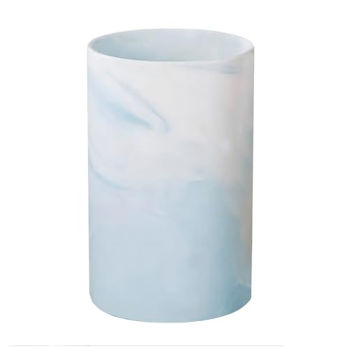 Kelake Ceramic Rustic Blue Marble Bathroom Tumbler Cup for Mouthwash Rinsing Toothbrush and Toothpaste Holder Letters Stand Cups 280 ml Porcelain Milk Drinking Cups for Christmas Birthday - color: Blue Marble Pattern Cup