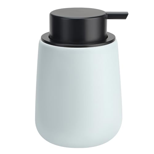 Soap Dispenser Ceramic with Easy-to-Press Pump Hand Lotion Liquid Dispenser for Shampoo Bathroom Kitchen 12 oz - color: Lightblue