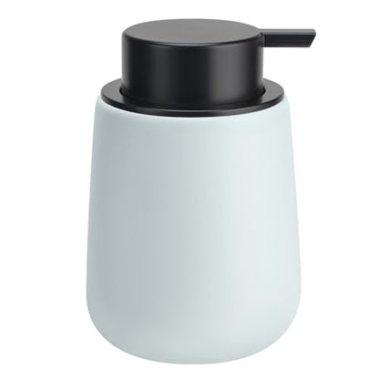 Soap Dispenser Ceramic with Easy-to-Press Pump Hand Lotion Liquid Dispenser for Shampoo Bathroom Kitchen 12 oz - color: Lightblue