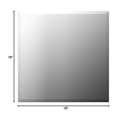 18 Inch Square Frameless Bathroom Vanity Mirror with Beveled Edge - Shatterproof Wall Mounted Decorative Glass with Safety Backing for Living Room Bedroom Hallway Entryway - Fab Glass and Mirror - size: 18"L x 18"W, style: Square