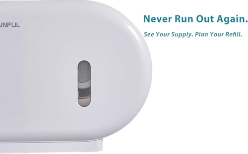 Twin Jumbo Toilet Roll Dispenser: Double 9 Inch Paper Holder Wall Mount with Key Lock for Commercial Office & Public Restrooms, Design by Modunful MD-902-White - color: White, size: 2 Rolls