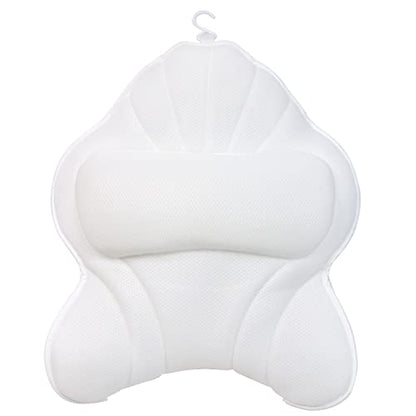 Extra Thick Large Bath Pillow with Neck,Back,Head Support for Bathtub | Soft 3D Mesh Fabric＆Quick Dry, Fits All Tubs, Bath Soaking Accessories, Spa Gifts, White(21''x17'') - size: White(21''x17'')