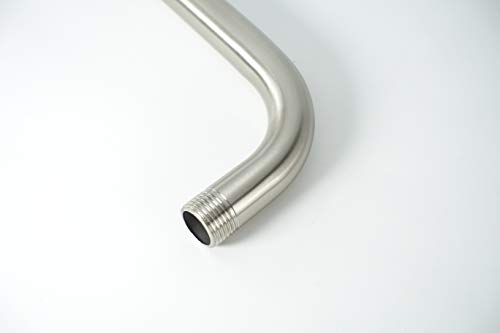 NearMoon Shower Arm, Extra Extension Arm with Flange, Stainless Steel Wall-Mounted Showerhead Extender Pipe (15 Inch, Brushed Nickel) - color: Brushed Nickel, style: 15 Inch