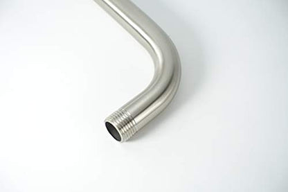 NearMoon Shower Arm, Extra Extension Arm with Flange, Stainless Steel Wall-Mounted Showerhead Extender Pipe (15 Inch, Brushed Nickel) - color: Brushed Nickel, style: 15 Inch