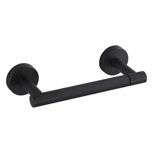 BGL Toilet Paper Holder Black Wall Mount, Bathroom Toilet Paper Holder Matte Black SUS 304 Stainless Steel, Double Post Pivoting Toilet Paper Roll Holder for Bathroom RV - color: Matte Black
