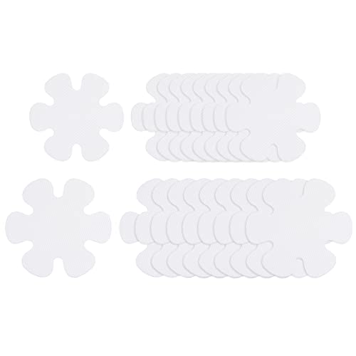 HARFINGTON 1 Set(20pcs) Non Slip Bathtub Stickers Bath Shower Floor 3.15" 3.94" Anti-Slip Sticker Tape Flower Style Decals for Bathroom Kitchen Bathtub Treads Stairs, White - color: White