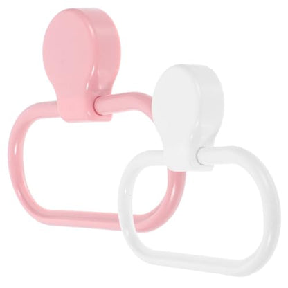 MAGICLULU 2pcs Self-Adhesive Plastic Hand Towel Ring Bathroom Towel Holder Small No-Tool Installation for Kitchen and Bathroom Wall Mount