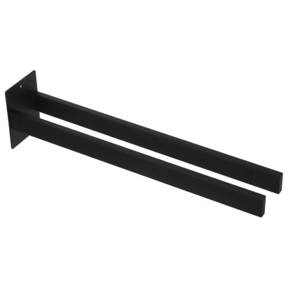 ibasenice Double Rod Wall Mounted Towel Rack Black Stainless Steel Hand Towel Stand with Dual Rod Design for Bathroom and Kitchen, Sleek Modern Elegance with Included Tools and Instructions