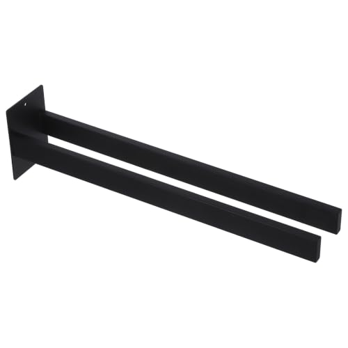 ibasenice Double Rod Wall Mounted Towel Rack Black Stainless Steel Hand Towel Stand with Dual Rod Design for Bathroom and Kitchen, Sleek Modern Elegance with Included Tools and Instructions