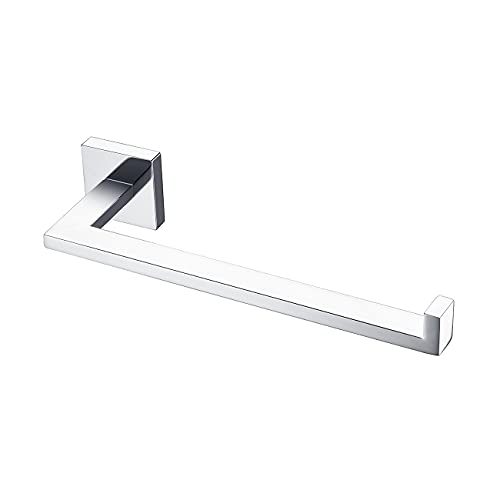 Miyili Towel Ring Bathroom Hand Towel Holder Square Style Towel Rack Wall Mounted Polished Stainless Steel, D06C - color: Polished Steel