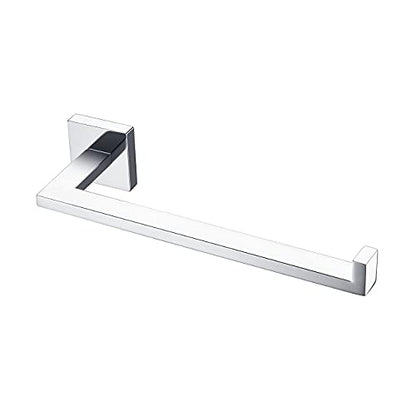 Miyili Towel Ring Bathroom Hand Towel Holder Square Style Towel Rack Wall Mounted Polished Stainless Steel, D06C - color: Polished Steel