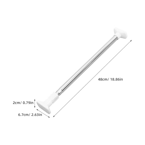 KALLORY Adjustable Tension Rod 19.7-31.5 Inch Spring Curtain Rod | Stainless Steel Rod No Drill Shower Curtain Rod for Bathroom Closet and Home Organization