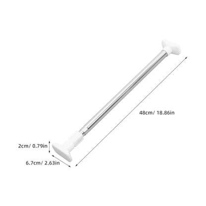 KALLORY Adjustable Tension Rod 19.7-31.5 Inch Spring Curtain Rod | Stainless Steel Rod No Drill Shower Curtain Rod for Bathroom Closet and Home Organization
