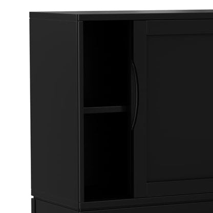 SIMPLIHOME Harper 40" Wide Solid Wood Cabinet in Walnut Brown - color: Black, size: 30 inch