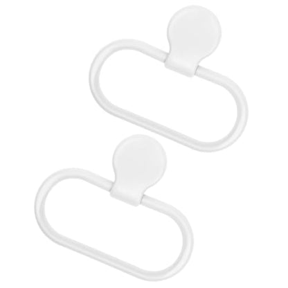 2pcs Self-Adhesive Towel Ring for Bathroom Easy No-Drill Installation Hand Towel Holder with Minimalist White Design Wall Mount Wash Cloth Rack for Kitchen and Bath