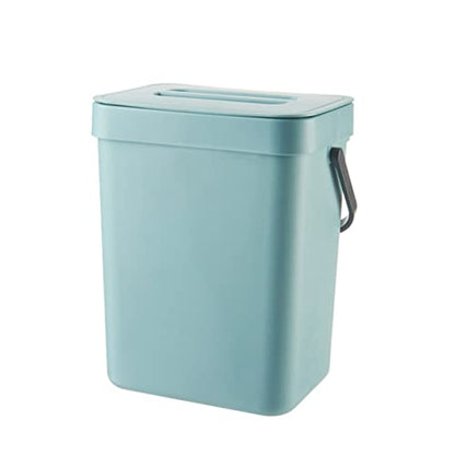 Small Kitchen Compost Bin, 3L Kitchen Waste Bin Wall Mounted Trash Can with Lid PP Material for Bathroom Kitchen Use (blue)