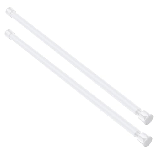 Cupboard Bars Spring Tension Rod, Adjustable 16-28 Inches, No Drilling Small Tension Shower Curtain Rod Ideal for Small Windows, Lockers, Kitchen，Wardrobes 2PC-13TD16-28WHx2 - color: white, size: 16"-28" 2pcs