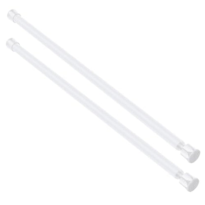Cupboard Bars Spring Tension Rod, Adjustable 16-28 Inches, No Drilling Small Tension Shower Curtain Rod Ideal for Small Windows, Lockers, Kitchen，Wardrobes 2PC-13TD16-28WHx2 - color: white, size: 16"-28" 2pcs