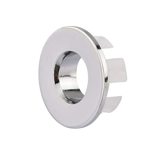 Sink Overflow Ring, Chrome | Bathroom Kitchen Sink Basin Trim Overflow Cover Hole Brass Insert Round Cap - color: Chrome