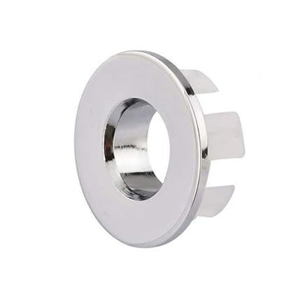 Sink Overflow Ring, Chrome | Bathroom Kitchen Sink Basin Trim Overflow Cover Hole Brass Insert Round Cap - color: Chrome