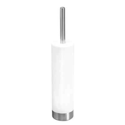 iDesign Slim Toilet Bowl Brush and Holder for Bathroom Storage - White/Brushed Stainless Steel, 1 x Toilet Brush | Bathroom Storage - color: White, style: Bowl Brush