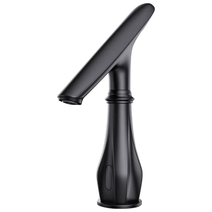 Touchless Bathroom Faucet, Matte Black Smart Motion Sensor Bathroom Sink Faucets 1 Hole with Cover Plate, Mixing Valve, Battery Powered for Commercial Lavatory, Home - color: Matte Black