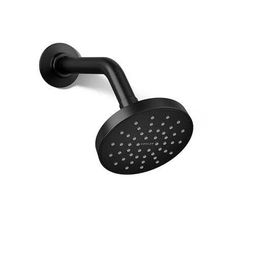 KOHLER K-33641-H-BL Elate® Single-Function Showerhead, 1.5 GPM, Efficient Water Flow, Durable Construction Shower Head, Simple Setup, Matte Black - color: Matte Black, size: 1.5 GPM