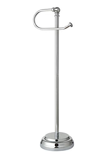 SunnyPoint Classic Bathroom Free Standing Toilet Tissue Paper Roll Holder Stand - color: Chrome