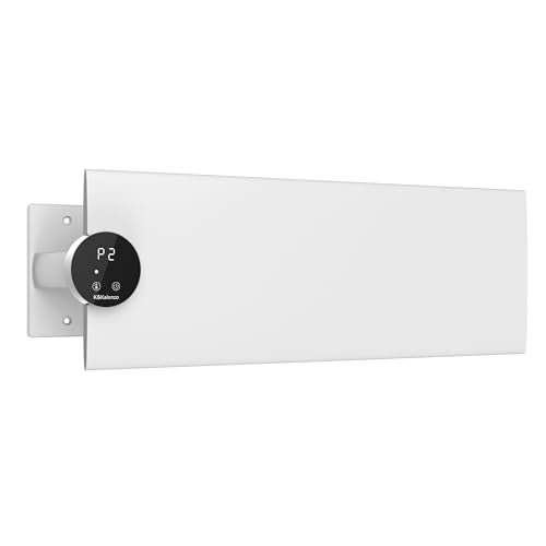 K&KALONZO Electric Towel Warmer, 18.8" W x 4.8" H Wall-Mounted Towel Heater with Built-in Timer, Waterproof Aluminum Towel Warmer for Bathroom, Support Plug-in and Hardwired, White, K1-L-W - color: White, size: 1-Bar