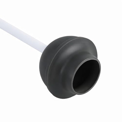 Hideaway Toilet Plunger with Caddy, White, 19.5 Inch Bathroom Plunger Set, Compact Storage Canister, Drip Tray Base, Easy Grip Handle