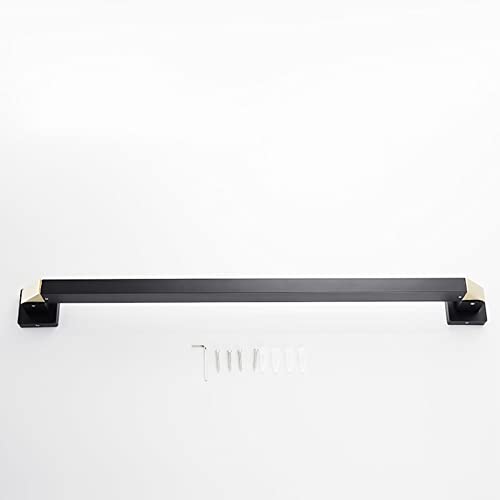 Wall-Mounted Space Aluminum Towel Rack, Thicken Shower Towel Bar for Bathroom, Square Base Thicken Single Pole Double Pole Towel Bar Multiple Uses (Size : 50cm) - size: 50cm