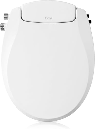 Brondell Bidet Toilet Seat Non-Electric Swash Seat, Fits Round Toilets, White – Dual Nozzle System, Ambient Water Temperature – Bidet with Easy Installation - size: Round, style: S101