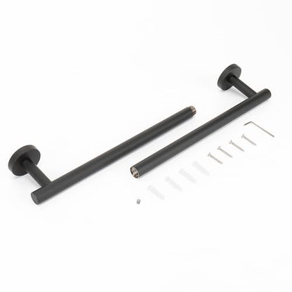 NearMoon Bath Towel Bar, Thicken Stainless Steel Shower Towel Rack Holder Wall Mounted for Bathroom, 24-lnch Overall Length-21-lnch Usable Hanging Space (1 Pack, Matte Black) - color: Matte Black, size: 24 Inch