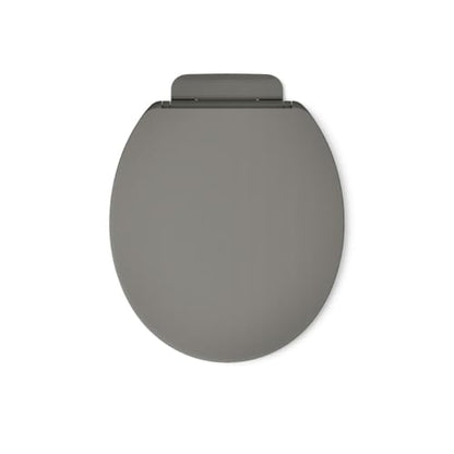 KOHLER K-26802-58 Impro ReadyLatch Quiet Close Round Toilet Seat, Soft Close Lid, Compatible with Round Toilets, Thunder Grey (Pack of 2) - color: Thunder Gray, size: Round (Pack of 2)