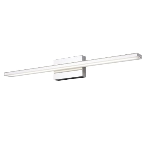 Modern Vanity Light Bar 16W Over Mirror Lights Fixtures for Bathroom Indoor LED Bath Vanity Light Chrome Bathroom Lighting Acrylic Wall Lights Fixtures for Restroom Bedroom Living Room 6000K - color: Chrome, size: 31.5 Inch
