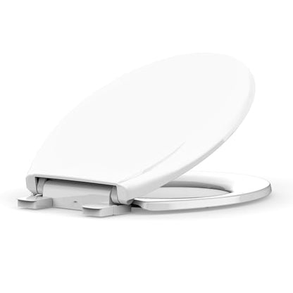 Toilet Seat, Round Toilet Seat with Quick-Release And Quick-Attach, Plastic Toilet Seat with Soft Close, Never Loosen, Easy Install and clean - White - color: White, size: Round