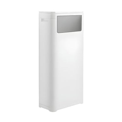 WanWanKa Trash Can with Lid, Large Tall 8 Gallon Commercial Trash Can, Plastic Waste Bin with Press top Lid, White Garbage Can Suitable for Kitchen, Bathroom, Bedroom, Living Room, Office - color: White