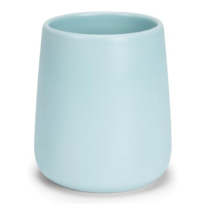 Bathroom Tumbler Cup Ceramic 13.5oz Reusable Toothbrush Cup 400ml,Toothbrush Holder Adequate for Your Bathroom (Cyan) - color: Cyan, size: 1pcs