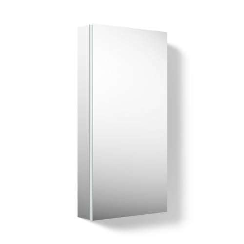 KOHLER 99001-NA Verdera 15" W x 30" H Bathroom Medicine Cabinet with Magnifying Mirror, Recessed or Surface Mount Bathroom Wall Cabinet, Slow-Close Doors - size: 15" W x 30" H, style: Magnifying Mirror + Slow Close